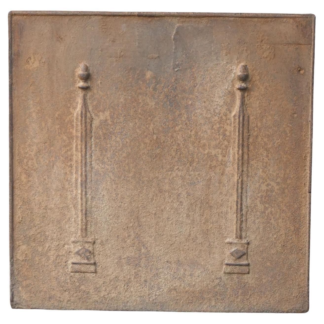 French 'Pillars Of Freedom' Fireback / Backsplash, 18th   19th C.