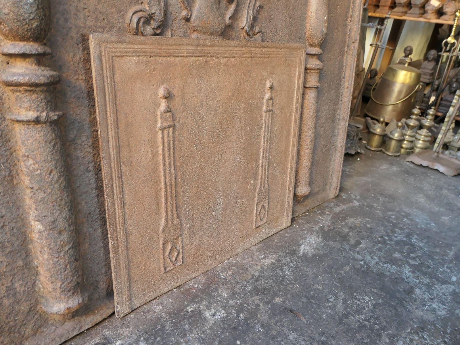 French 'Pillars Of Freedom' Fireback / Backsplash, 18th   19th C. photo vintage