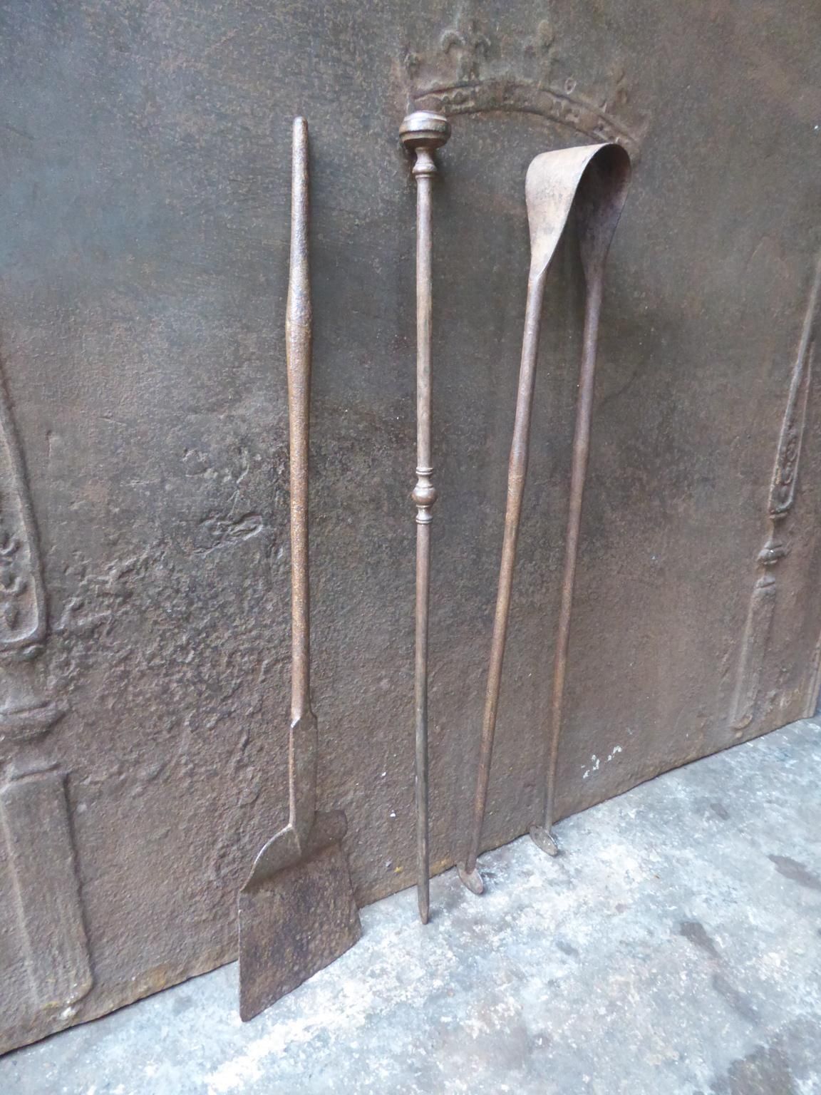 French Louis XV Fireplace Tools Or Fire Tools, 18th Century photo vintage
