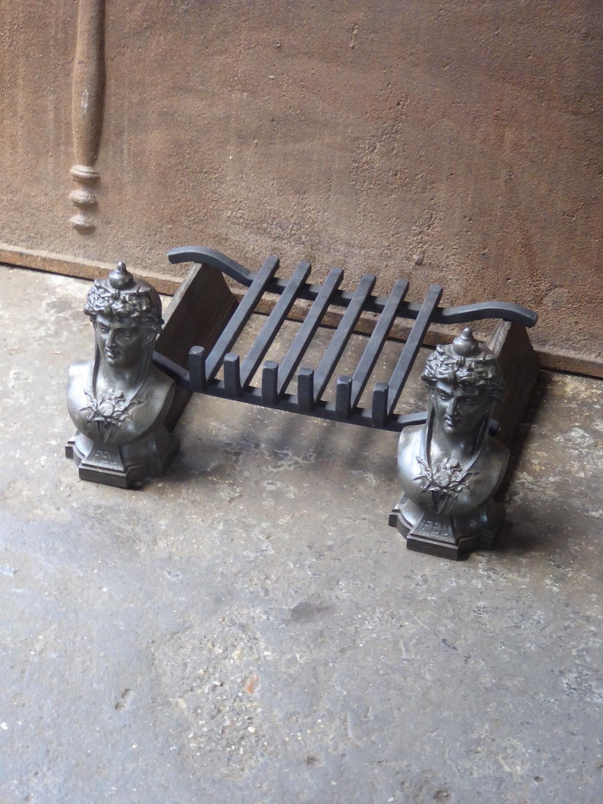 Antique French Napoleon III Fire Grate, Fireplace Grate photo vinterior