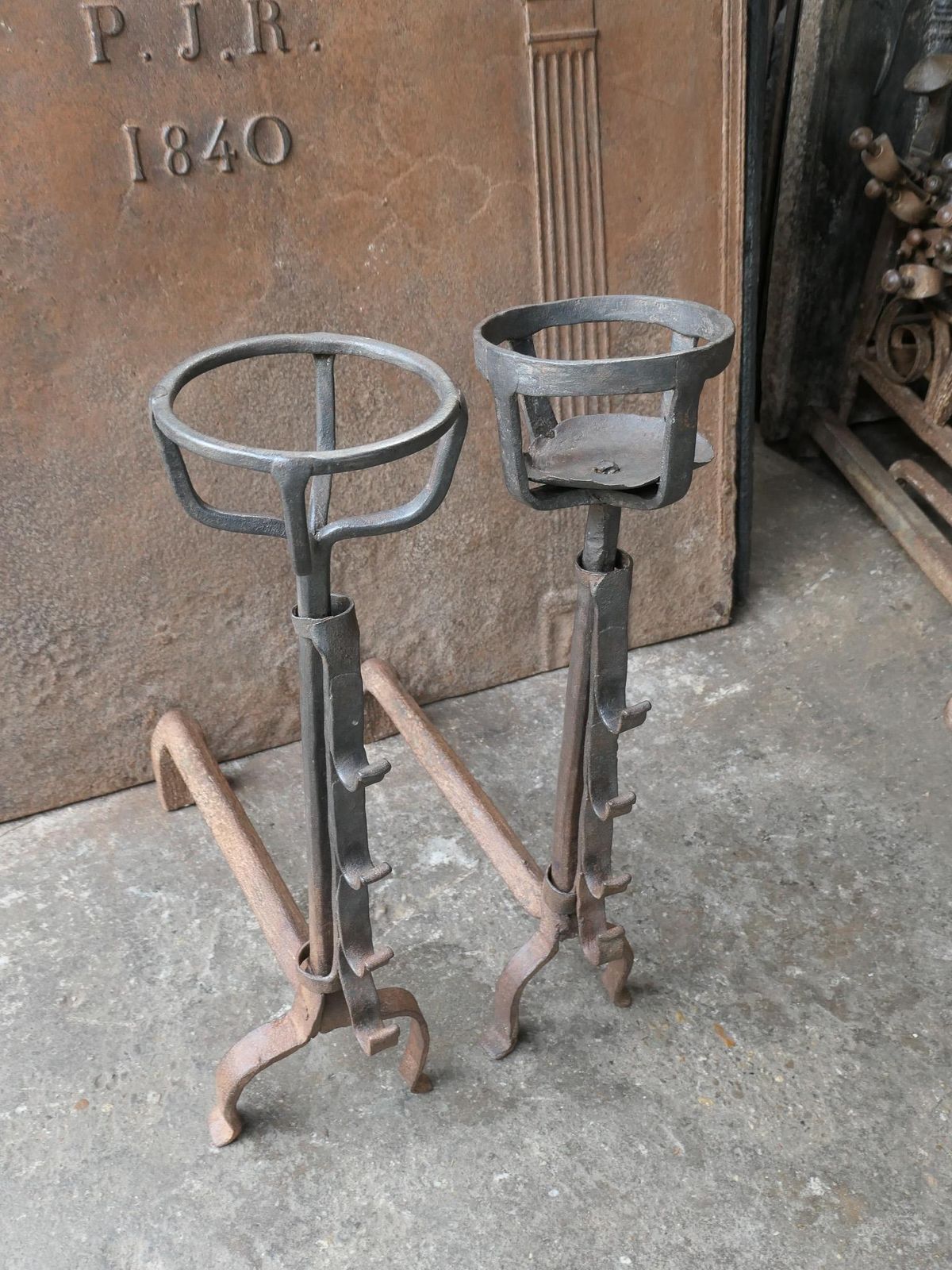 photo for sale 18th Century French Louis XV Fire Andirons