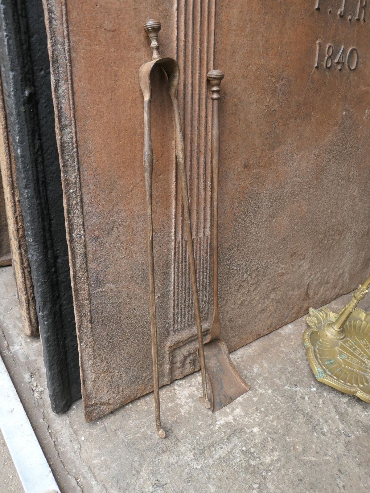 photo for sale Early 20th Century French Napoleon III Style Fireplace Tool Set