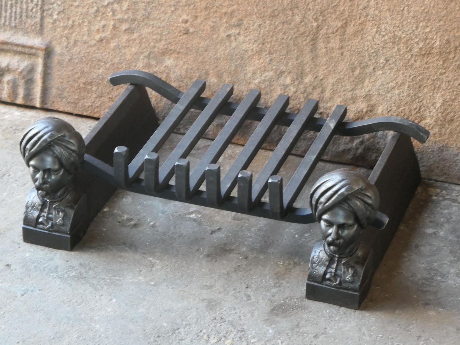 Antique French Napoleon III Fire Grate, Fireplace Grate, 19th Century photo vinterior