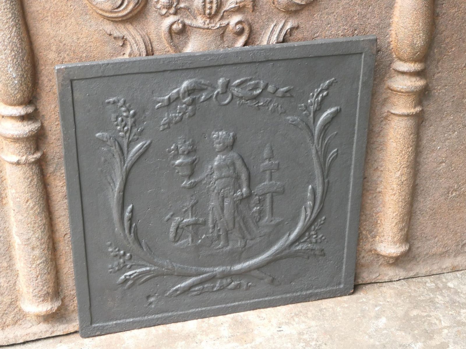 Early 19th Century French 'Gardening' Fireback / Backsplash photo 405.0