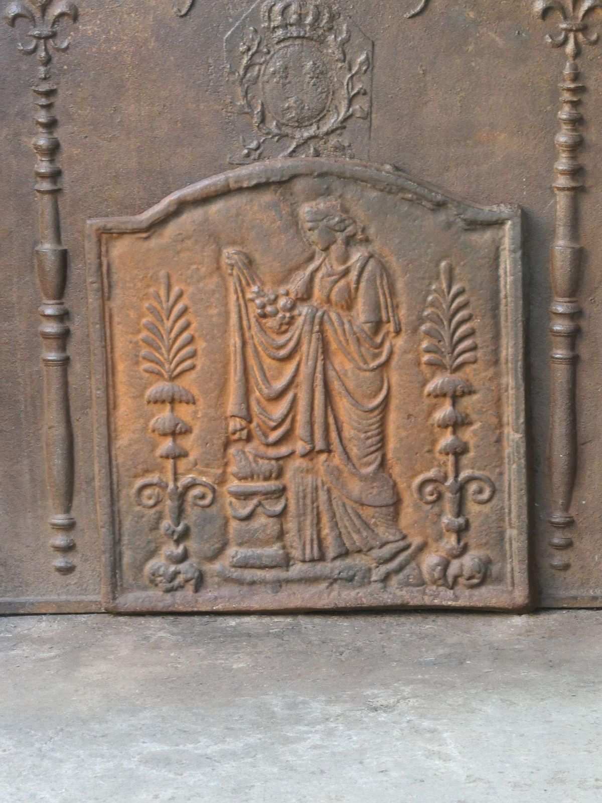 French 'Vestal Virgin' Fireback / Backsplash, 20th Century photo for sale