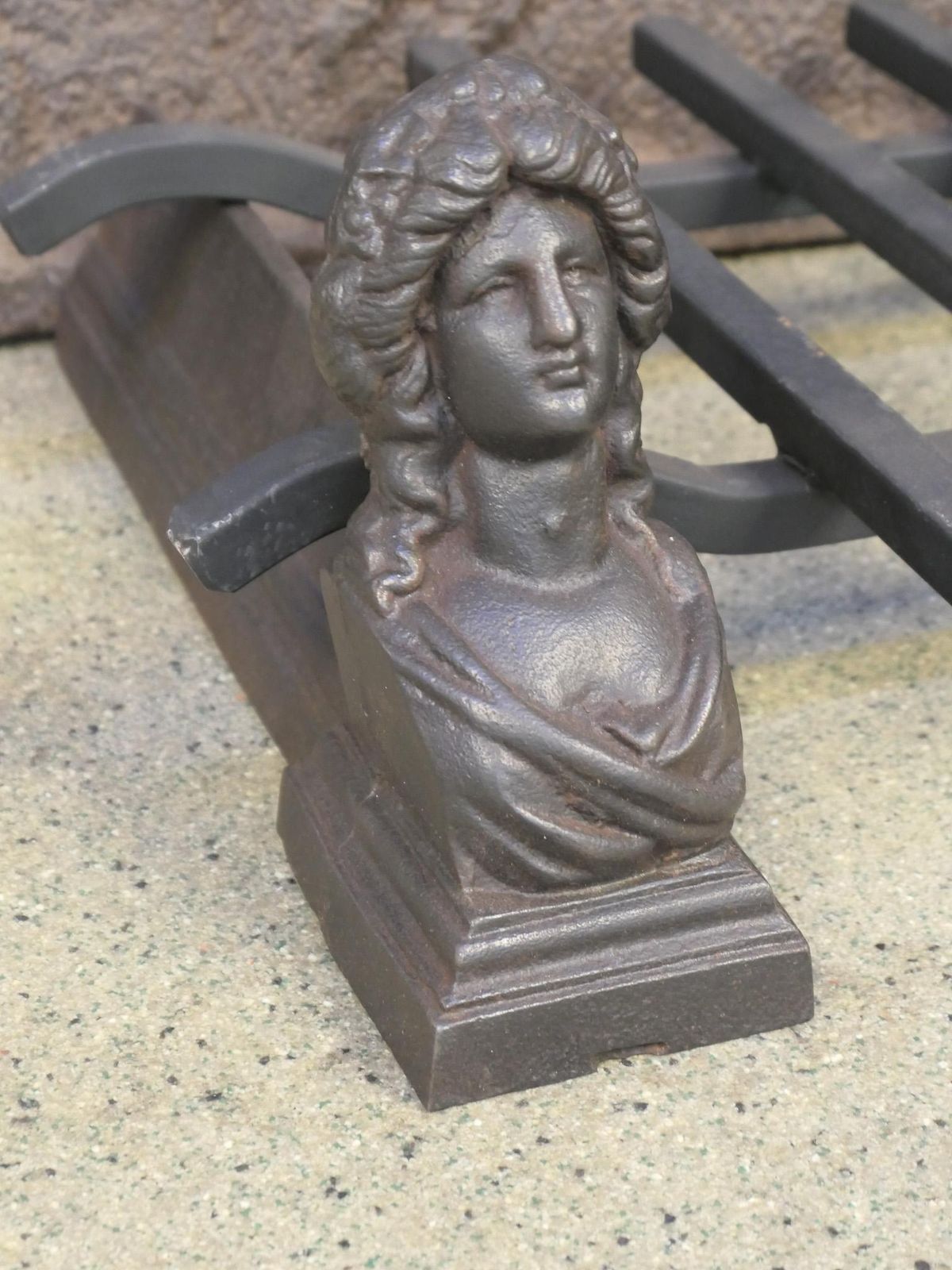 Antique French Napoleon III Fire Grate, Fireplace Grate, 19th Century photo vinterior