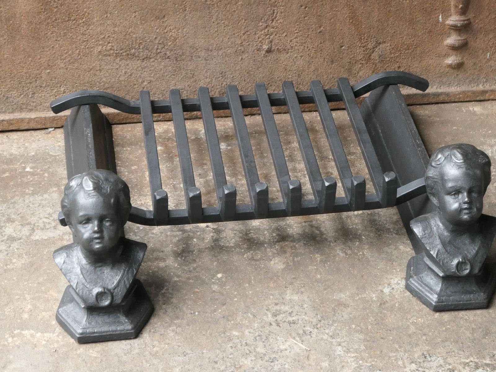 Antique French Napoleon III Fire Grate, Fireplace Grate photo vinterior