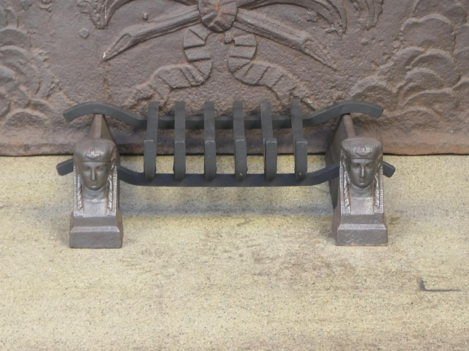 Antique French Napoleon III Fire Grate, Fireplace Grate, 19th Century photo 337.0