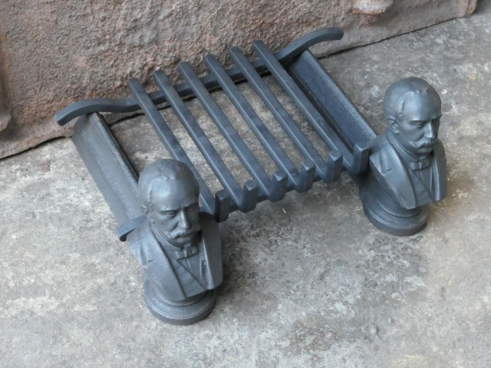 Antique French Napoleon III Fire Grate, Fireplace Grate, 19th Century photo vinterior