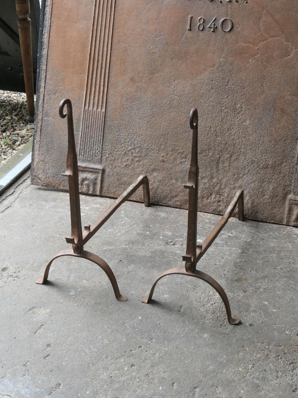 Antique 18th Century French Louis XV Fire Andirons photo 337.0