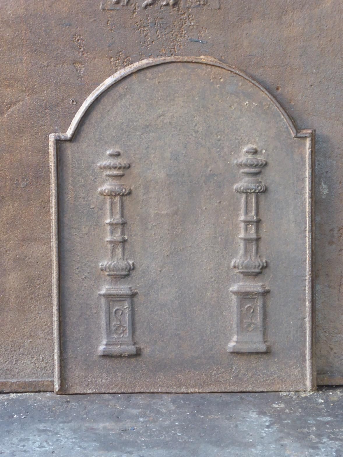 Antique French Neoclassical 'Pillars Of Freedom' Fireback / Backsplash photo furniture