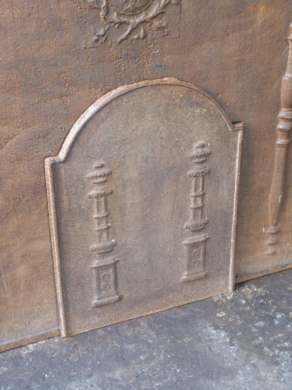 Antique French Neoclassical 'Pillars Of Freedom' Fireback / Backsplash photo 422.0