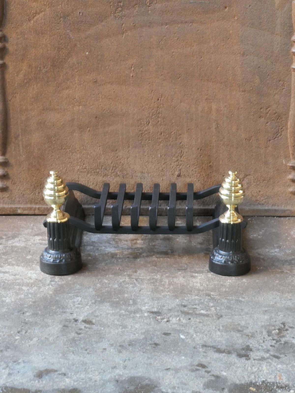 Antique French Napoleon III Fire Grate, Fireplace Grate, 19th Century photo for sale