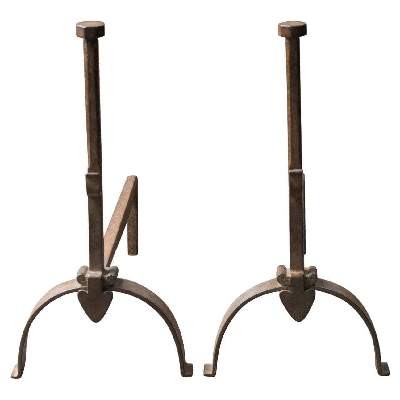 French Napoleon III Firedogs Or Andirons, 19th Century