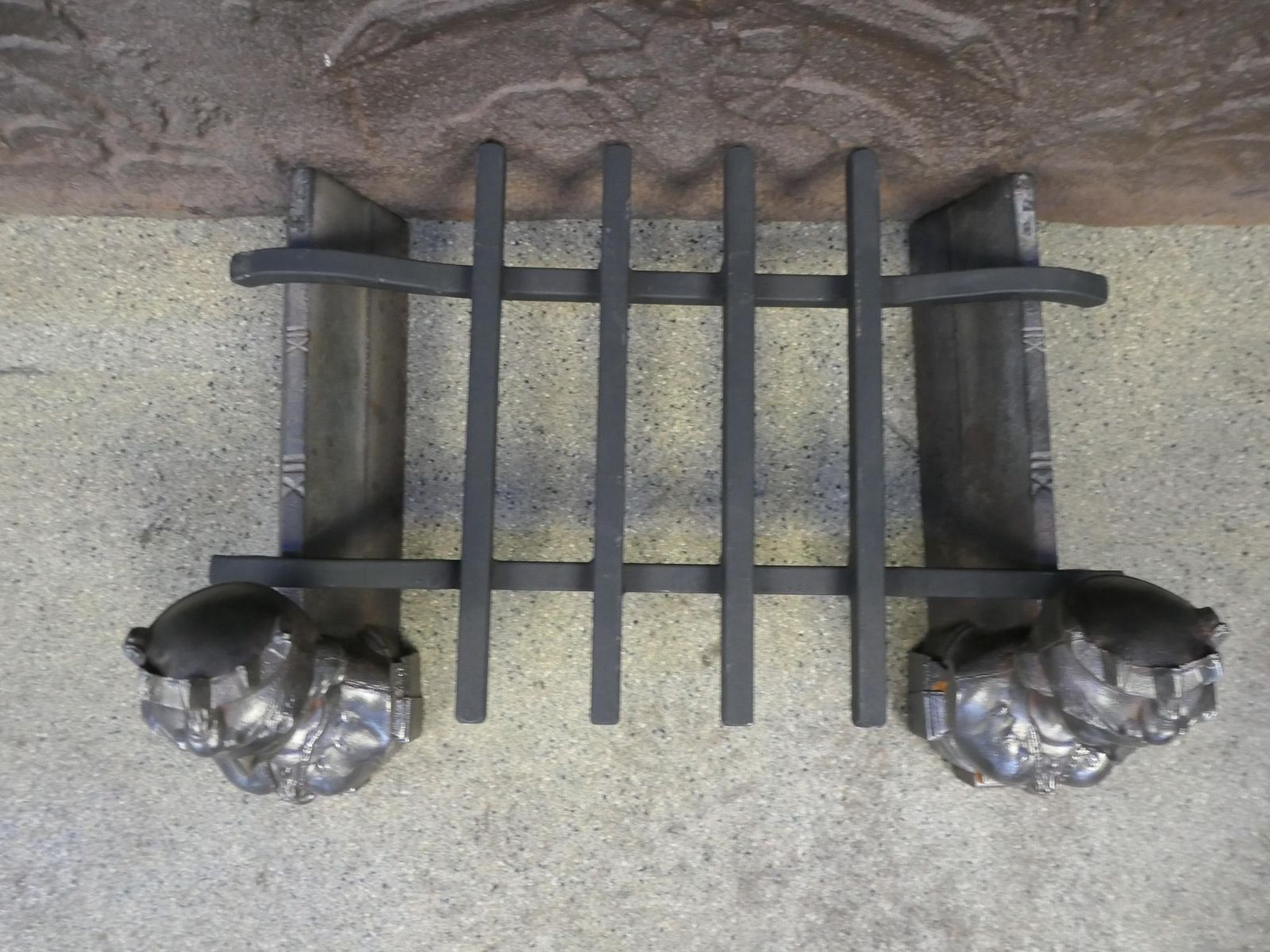 photo furniture Antique French Napoleon III Fire Grate, Fireplace Grate, 19th Century