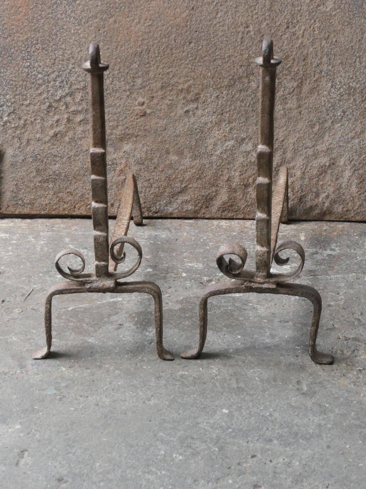 Antique French Louis XV Fire Andirons, 18th Century photo furniture