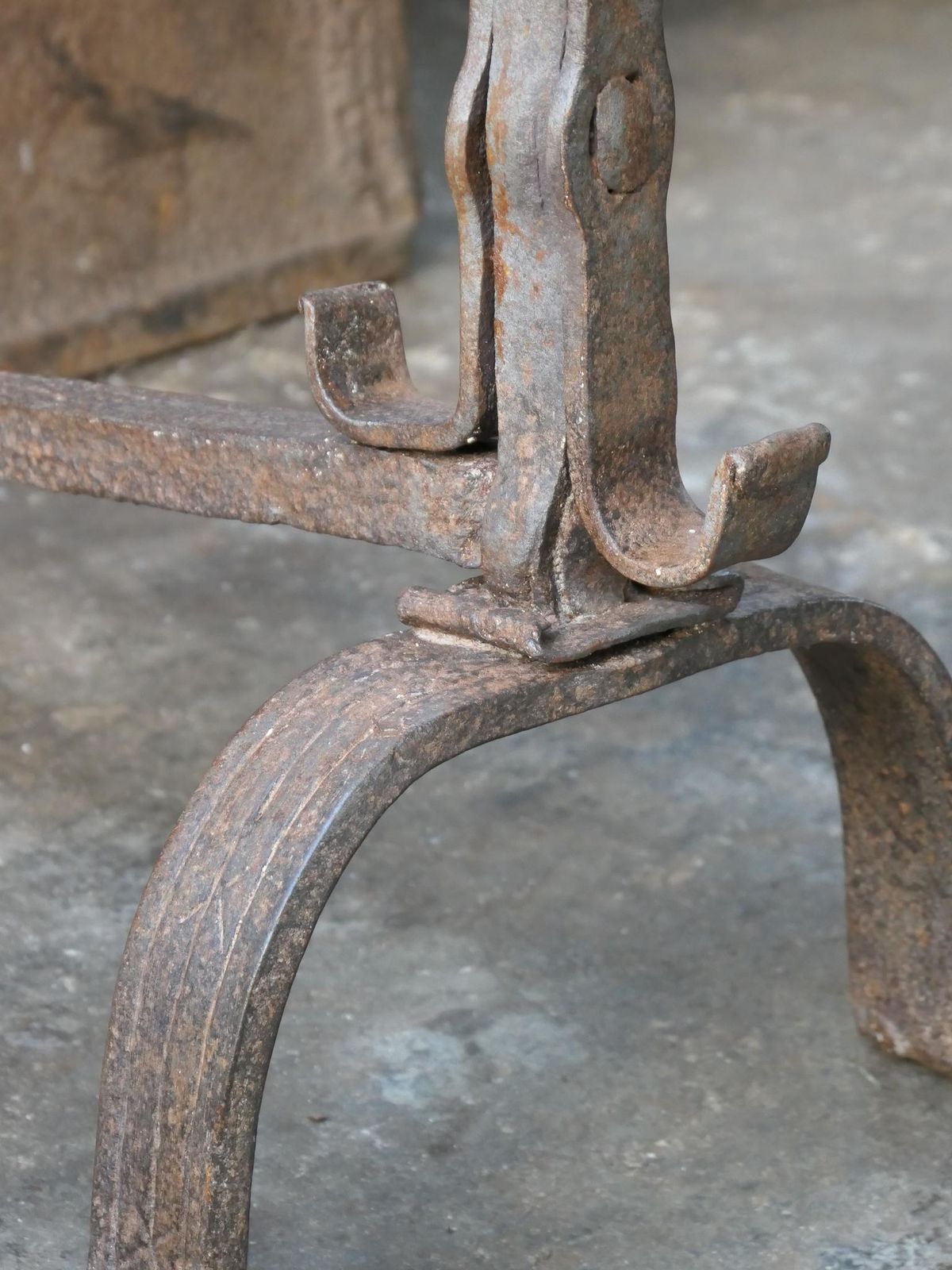 320.0 18th C. French Louis XV Wrought Iron Andirons photo