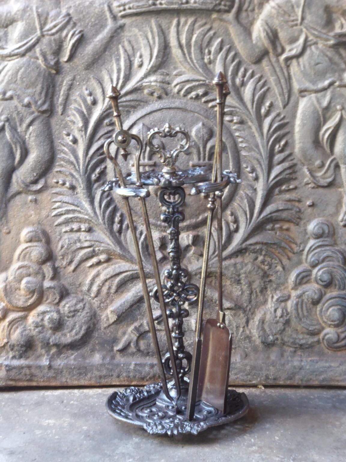 English Set Of Fireplace Tools, Victorian Companion Set, 19th Century photo furniture