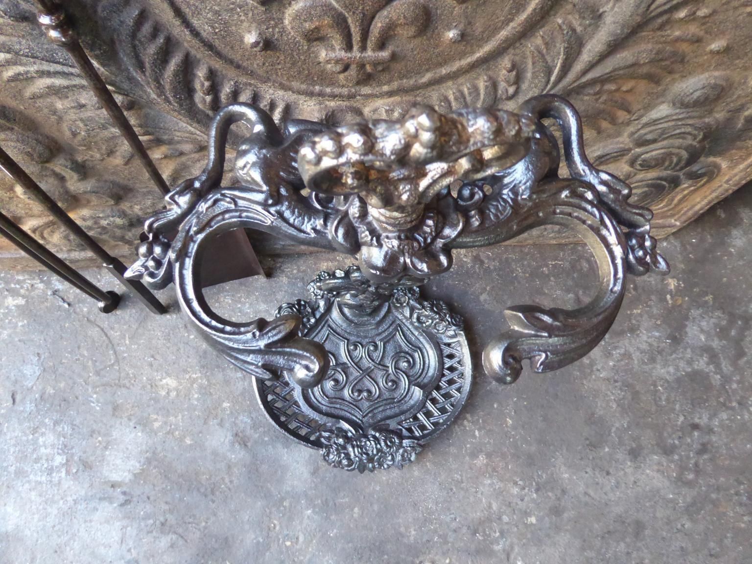 photo for sale English Set Of Fireplace Tools, Victorian Companion Set, 19th Century