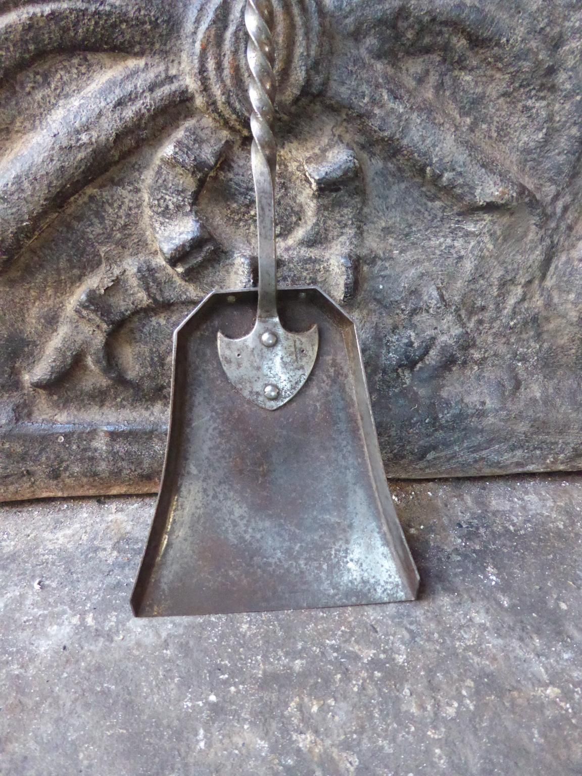 Antique French Polished Steel Fireplace Shovel Or Fire Shovel photo for sale