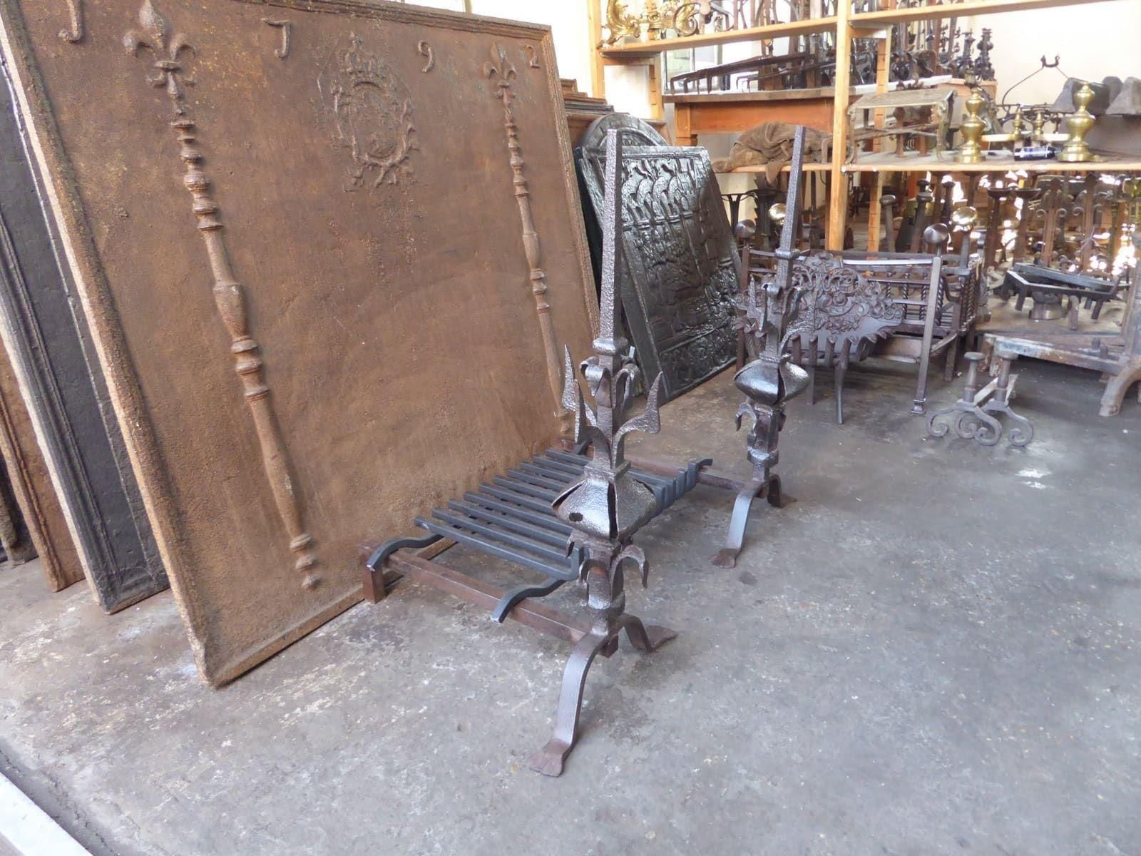 photo for sale Antique French Louis XV Period Fireplace Grate Or Fire Basket, 18th Century