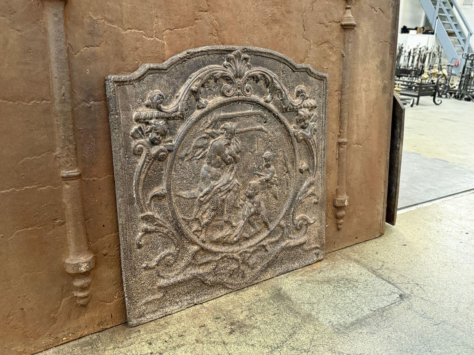 photo furniture French 18th Century Louis XV Period 'Winter' Fireback / Backsplash