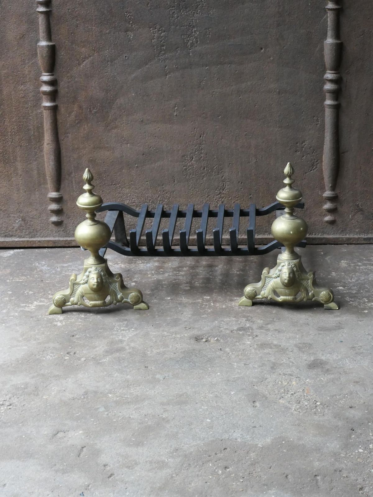 French Louis XIV Style Fire Grate, Fireplace Grate photo furniture