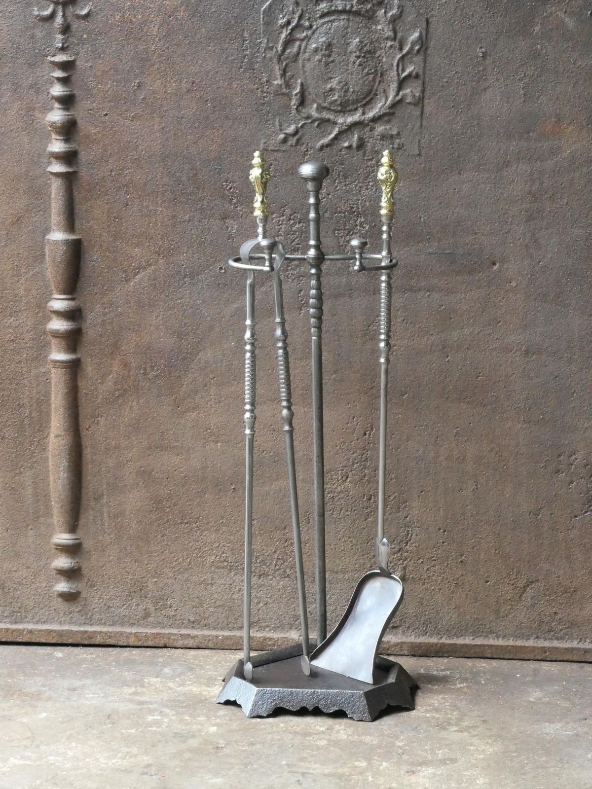 Antique French 'Grandy Fils' Fireplace Tools Or Fire Tools, 19th Century photo furniture