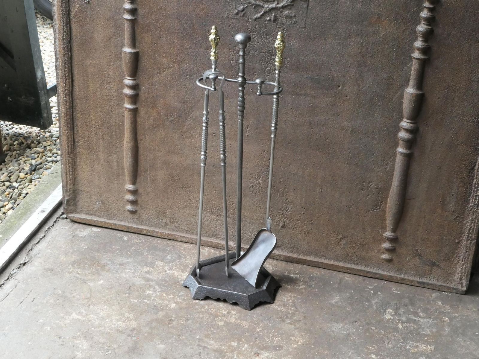Antique French 'Grandy Fils' Fireplace Tools Or Fire Tools, 19th Century photo vinterior