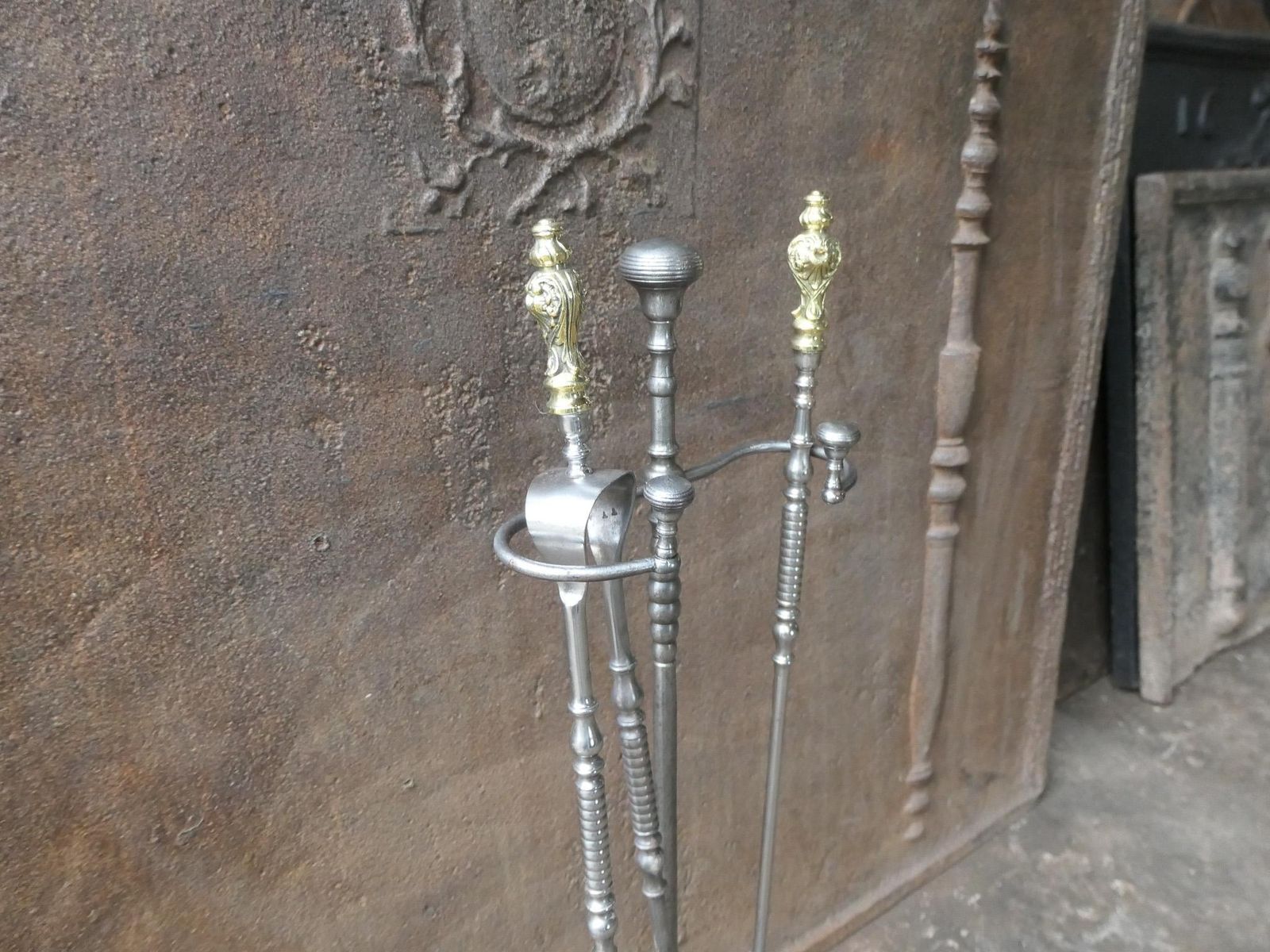 photo for sale Antique French 'Grandy Fils' Fireplace Tools Or Fire Tools, 19th Century