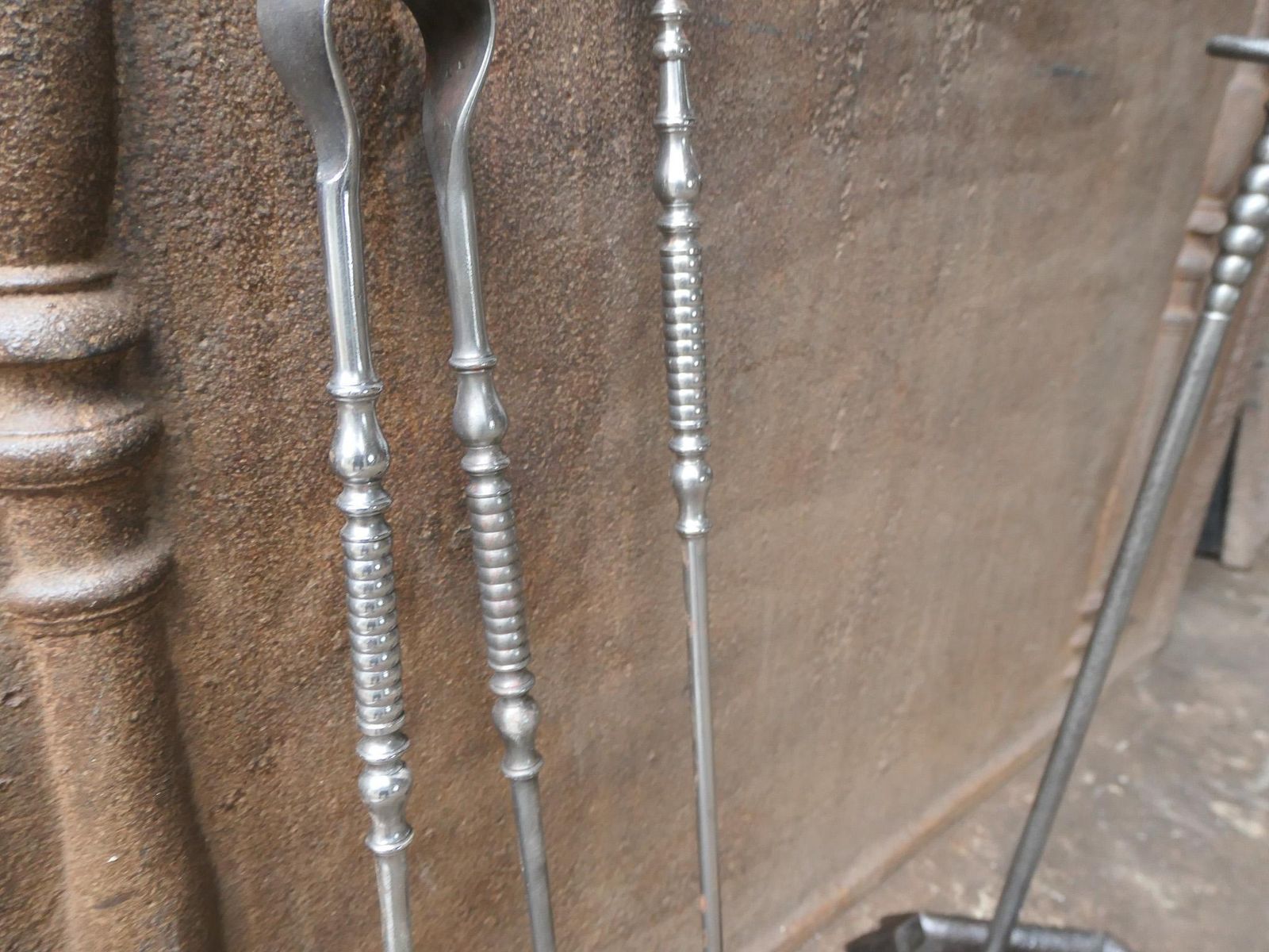 photo buy Antique French 'Grandy Fils' Fireplace Tools Or Fire Tools, 19th Century