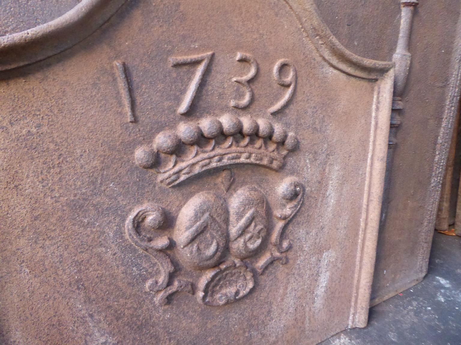 French Louis XIV Style 'Coat Of Arms' Fireback / Backsplash photo buy