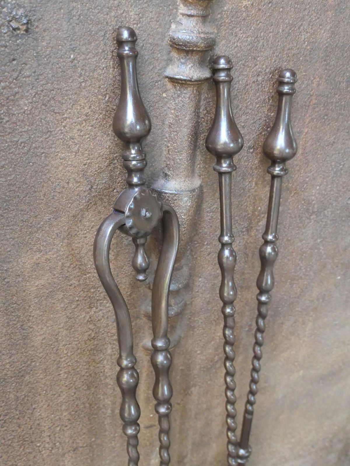 576.0 English Victorian Fireplace Tools Or Companion Set, 19th Century photo