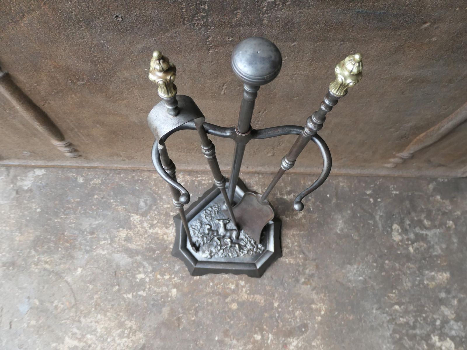Antique French 'Grandy Fils' Fireplace Tools Or Fire Tools, 19th Century photo buy