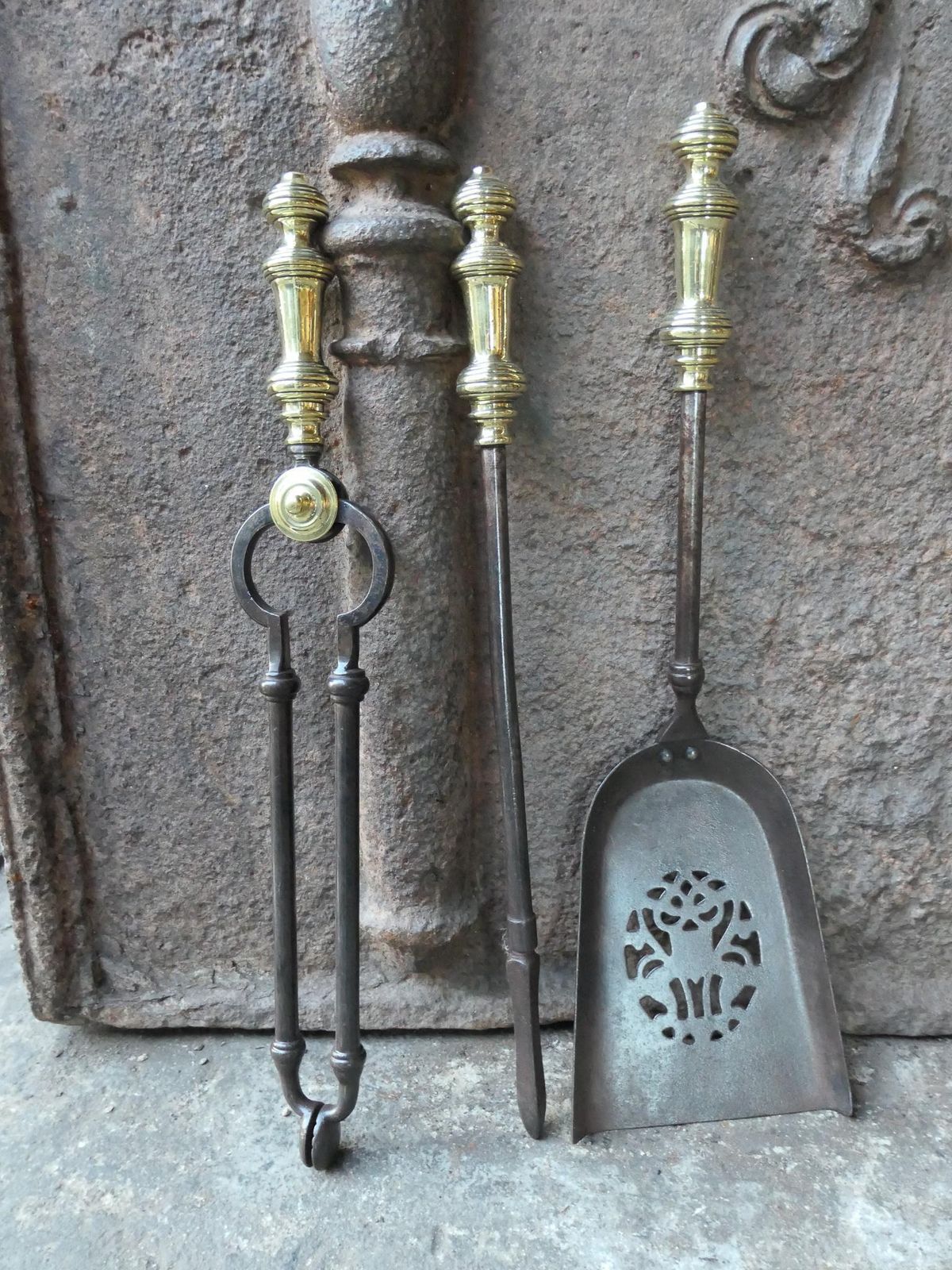 photo for sale Small 19th C. English Victorian Fireplace Companion Set