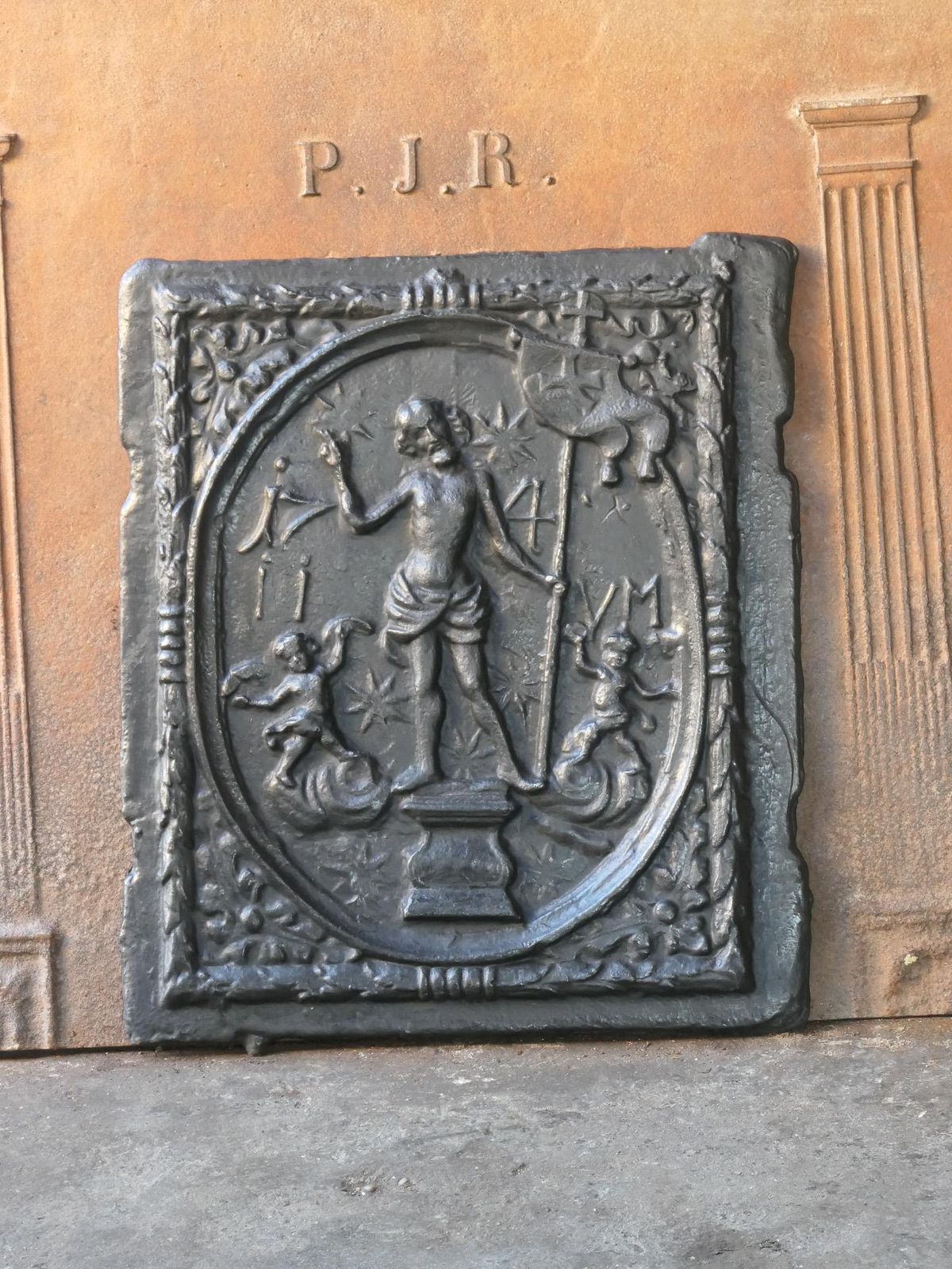 Antique German 'Jesus' Fireback / Backsplash, 18th Century photo Home Fixtures