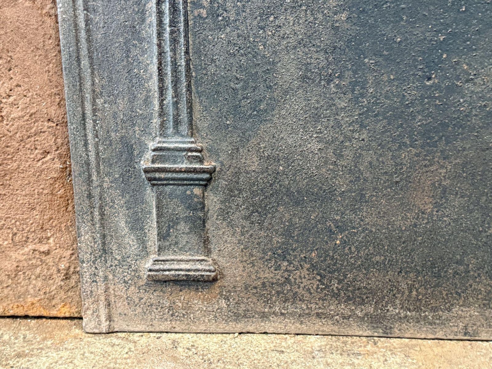 French 'Pillars Of Freedom' Fireback / Backsplash, Early 19th Century photo vintage