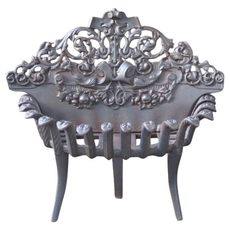 French Napoleon III Fire Grate, Fireplace Grate, 19th Century, Victorian Period