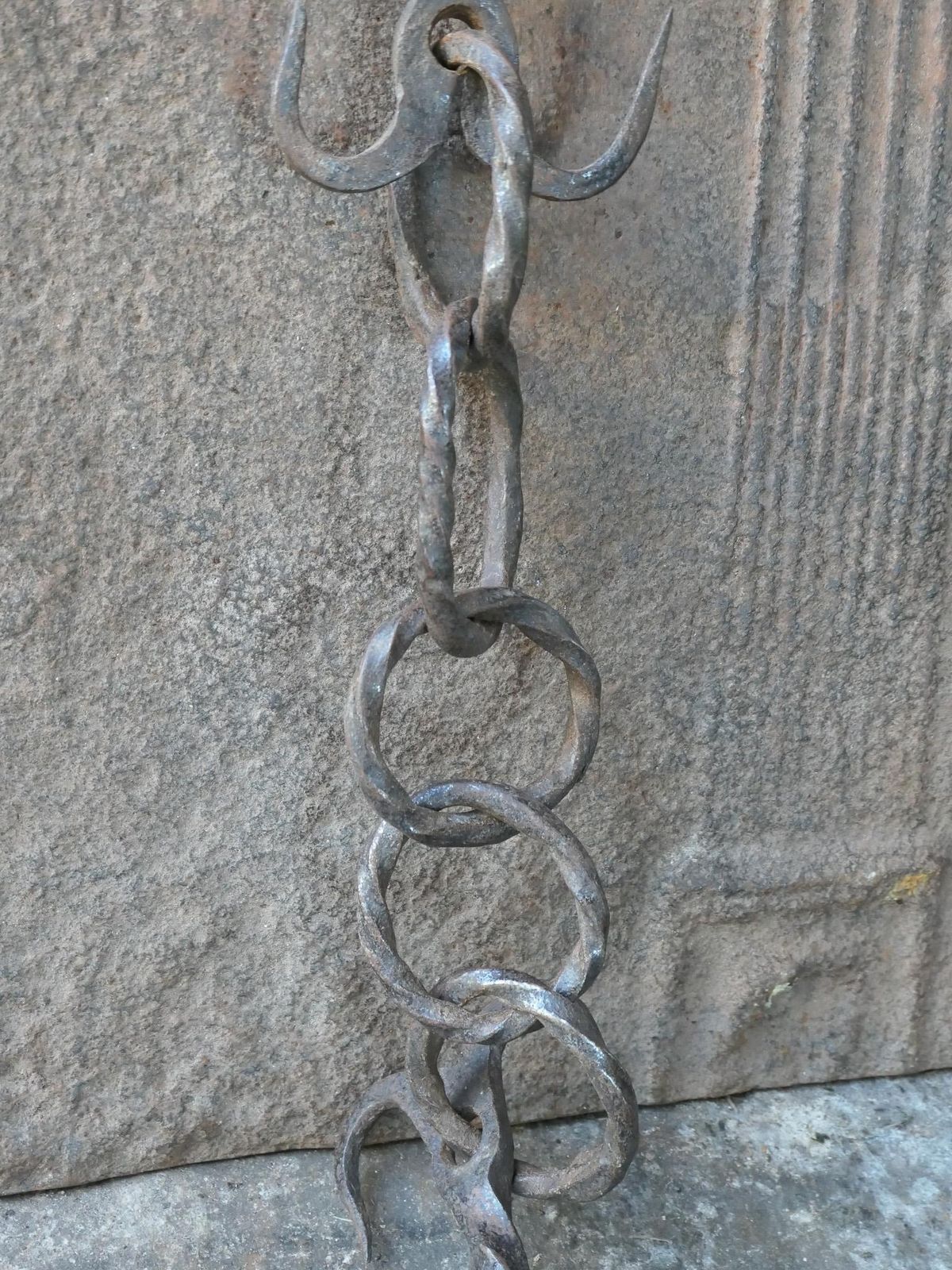 17th Century French Fireplace Trammel Or Pot Hanger, Louis XIV Period photo vintage