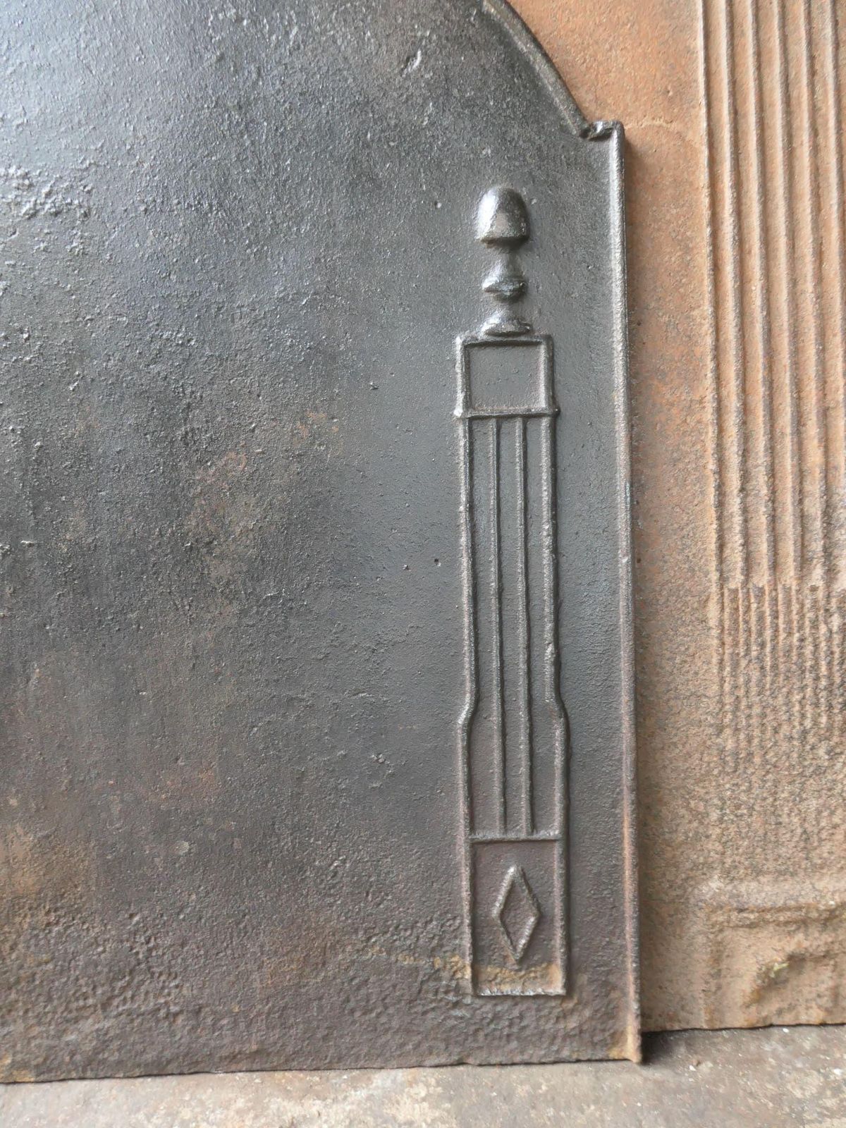 French 'Pillars Of Freedom' Fireback / Backsplash, Early 19th Century photo vintage