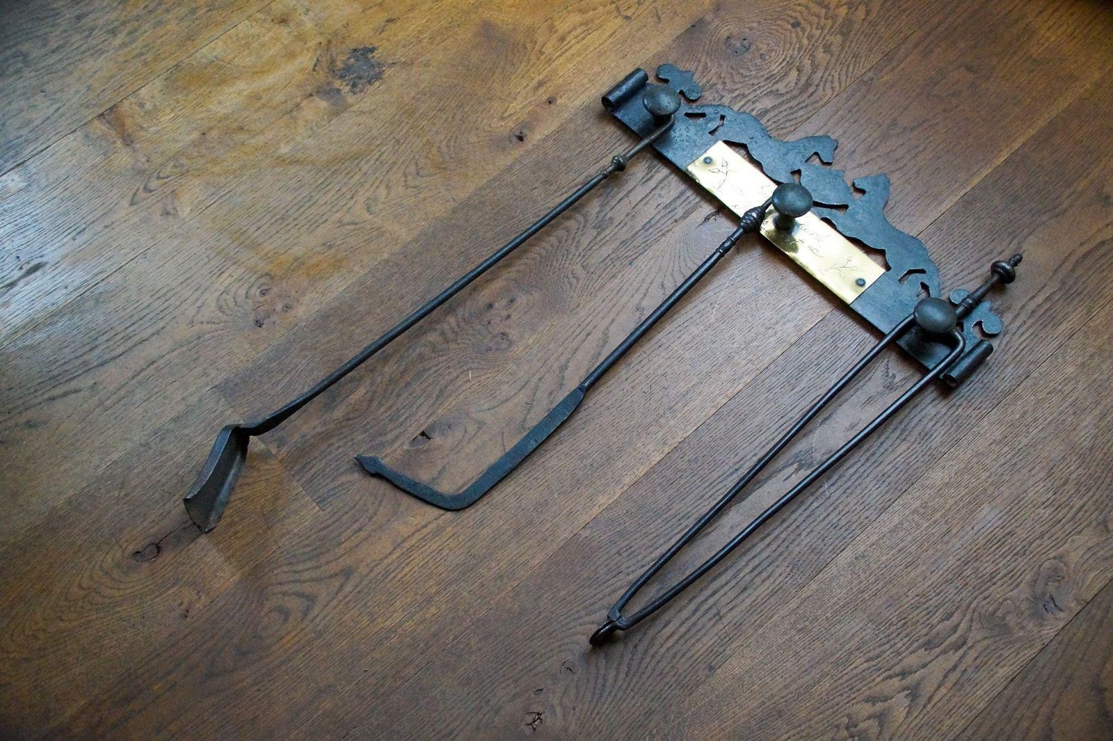 Dutch Fireplace Tool Set, Fire Tools, Early 20th Century, Victorian Style photo for sale