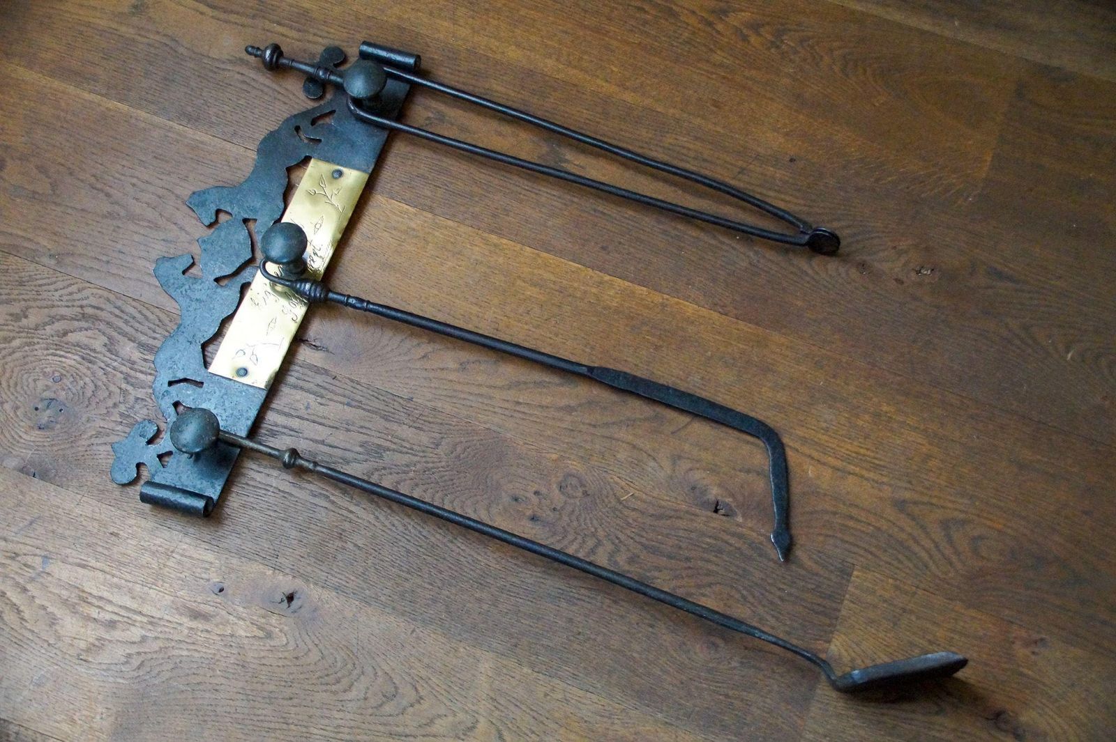Dutch Fireplace Tool Set, Fire Tools, Early 20th Century, Victorian Style photo Home Fixtures