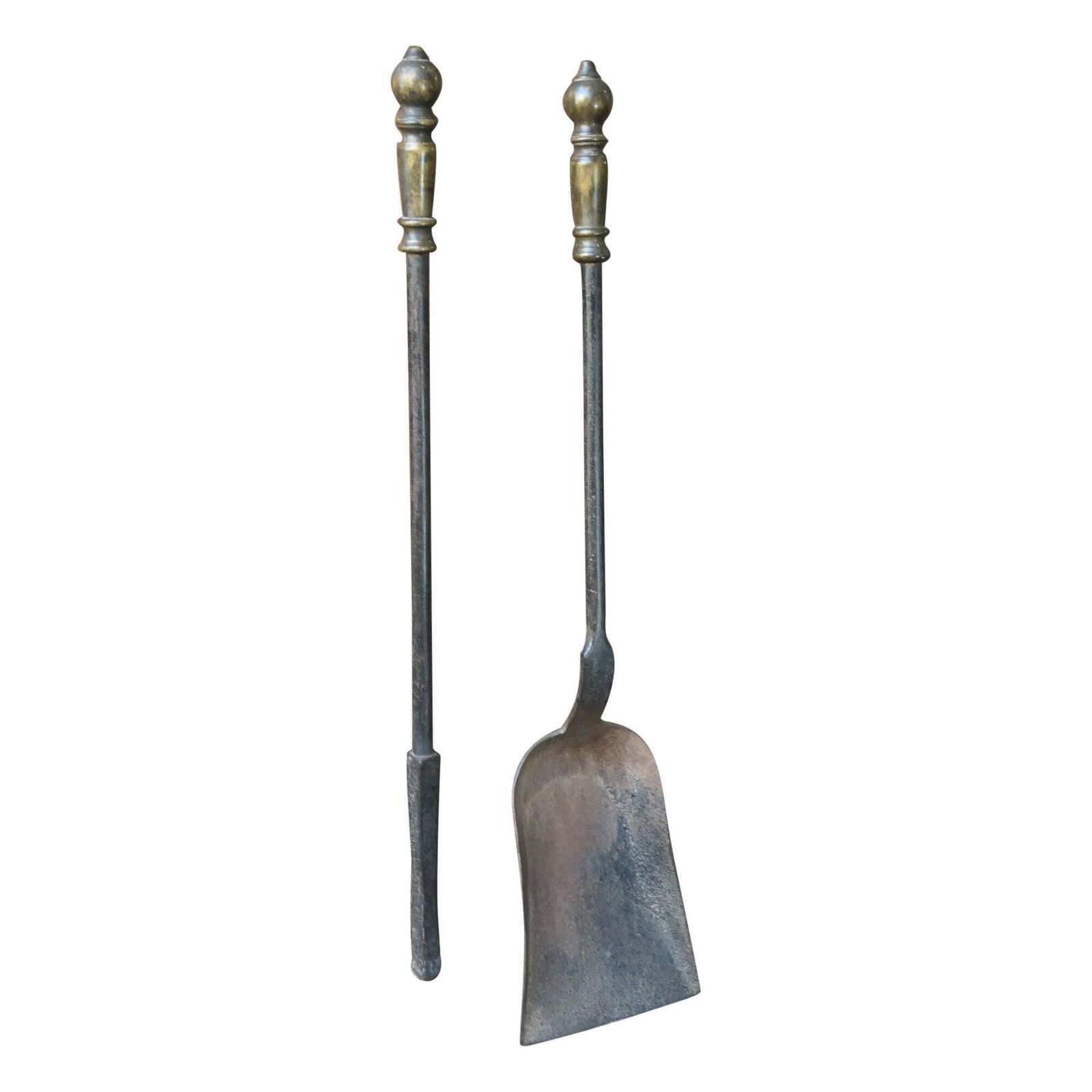 Large French Napoleon III Fireplace Tools, 19th 20th Century