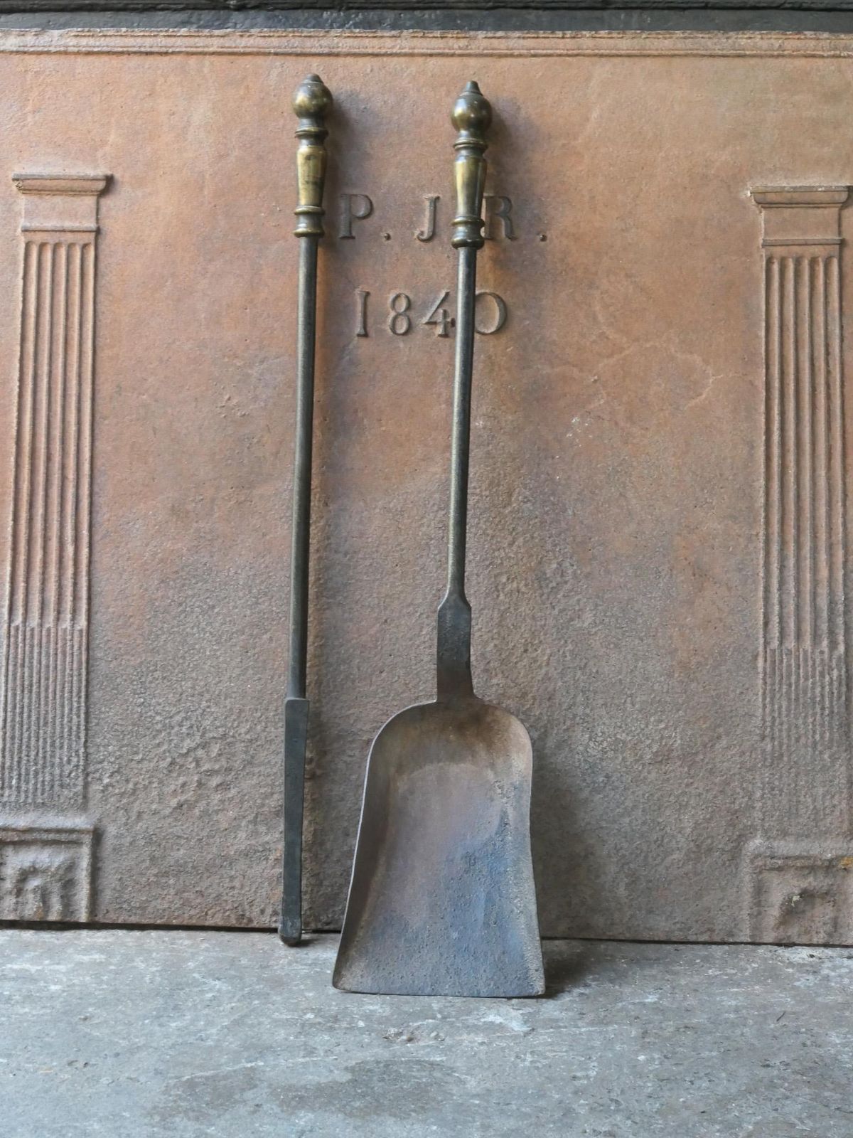 Large French Napoleon III Fireplace Tools, 19th 20th Century photo Home Fixtures