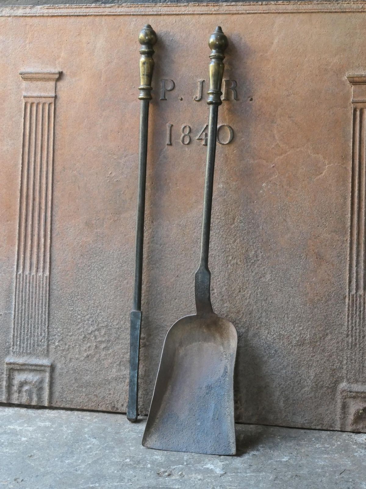 Large French Napoleon III Fireplace Tools, 19th 20th Century photo 508.0