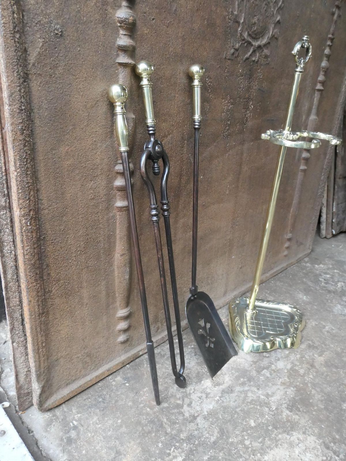 photo buy English Victorian Fireplace Tools Or Companion Set, 20th Century