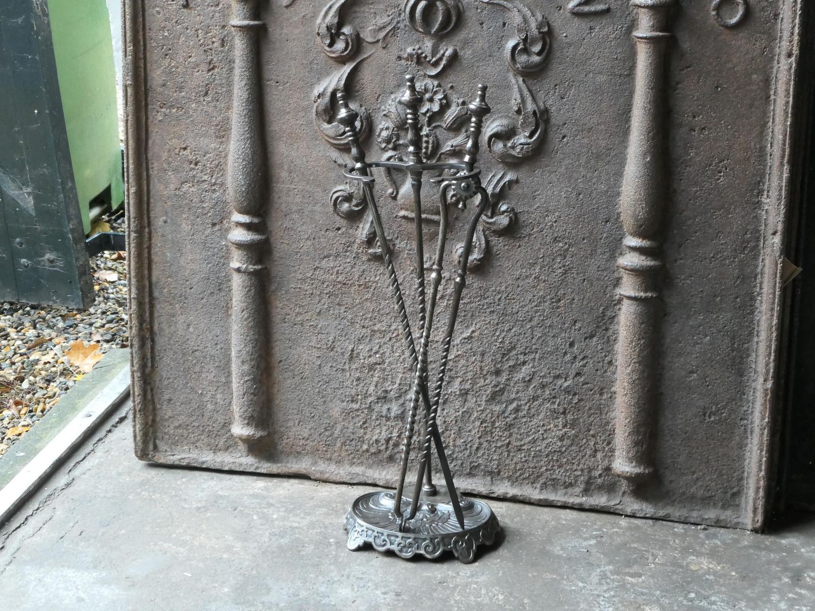 19th C. English Victorian Fireplace Companion Set photo for sale