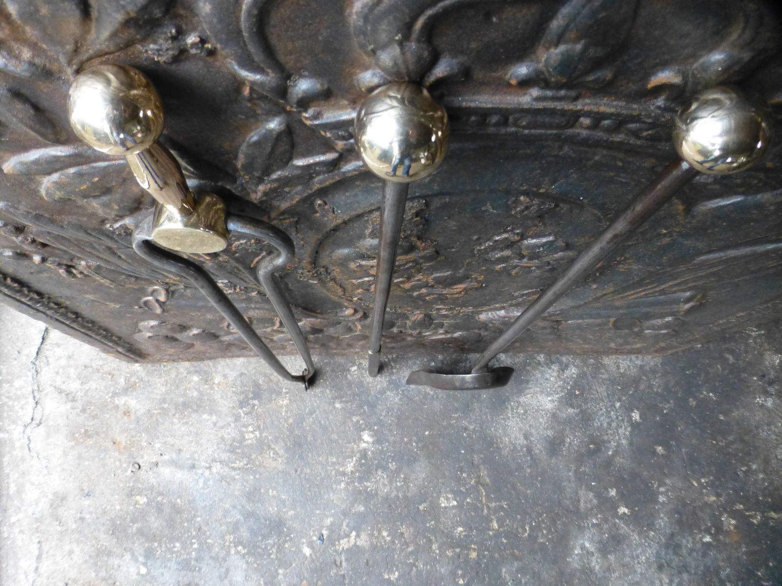Polished Steel And Bronze Fireplace Tool Set photo 746.0