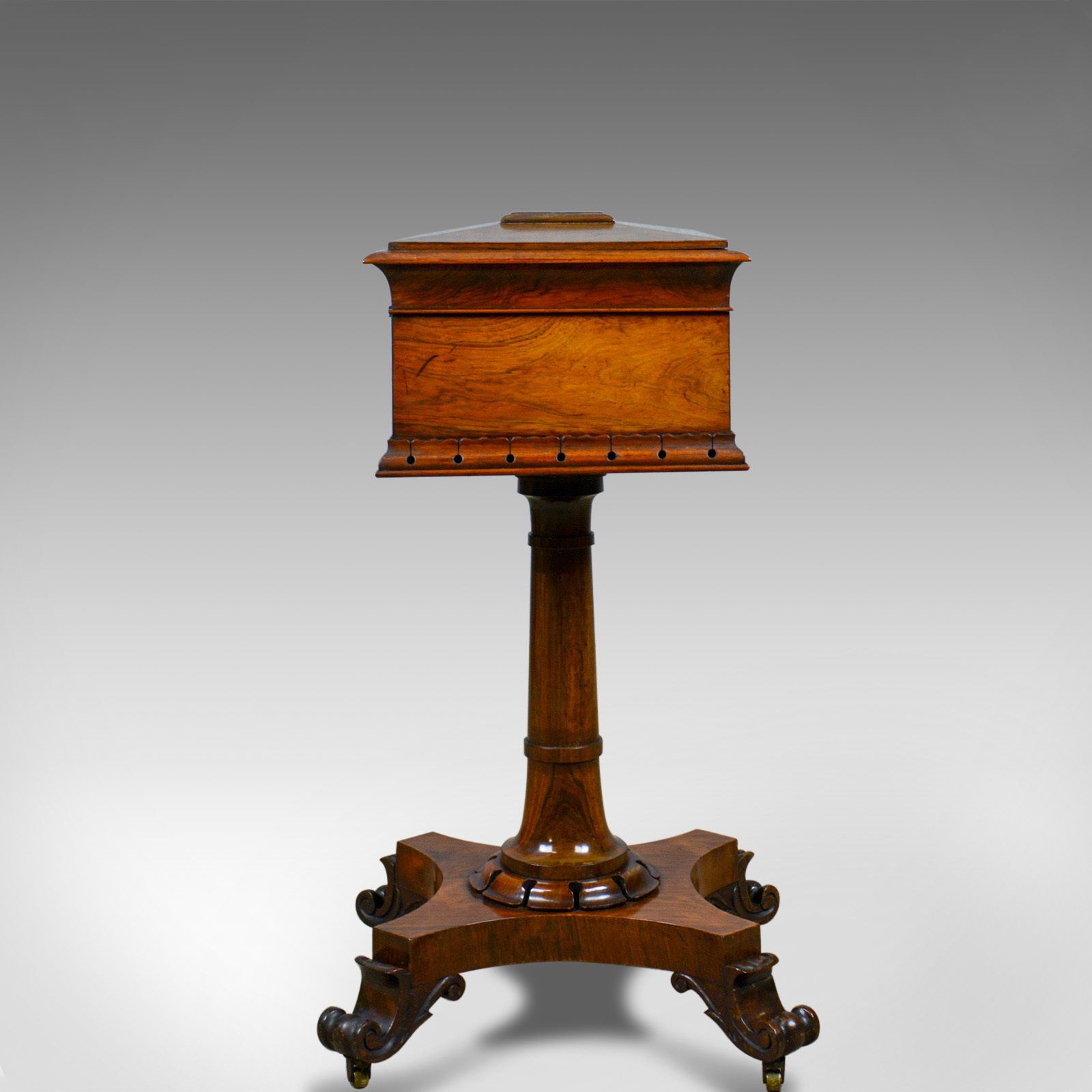 Antique Teapoy, English, William IV, Rosewood, Work Box, 19th Century Circa 1835 photo for sale