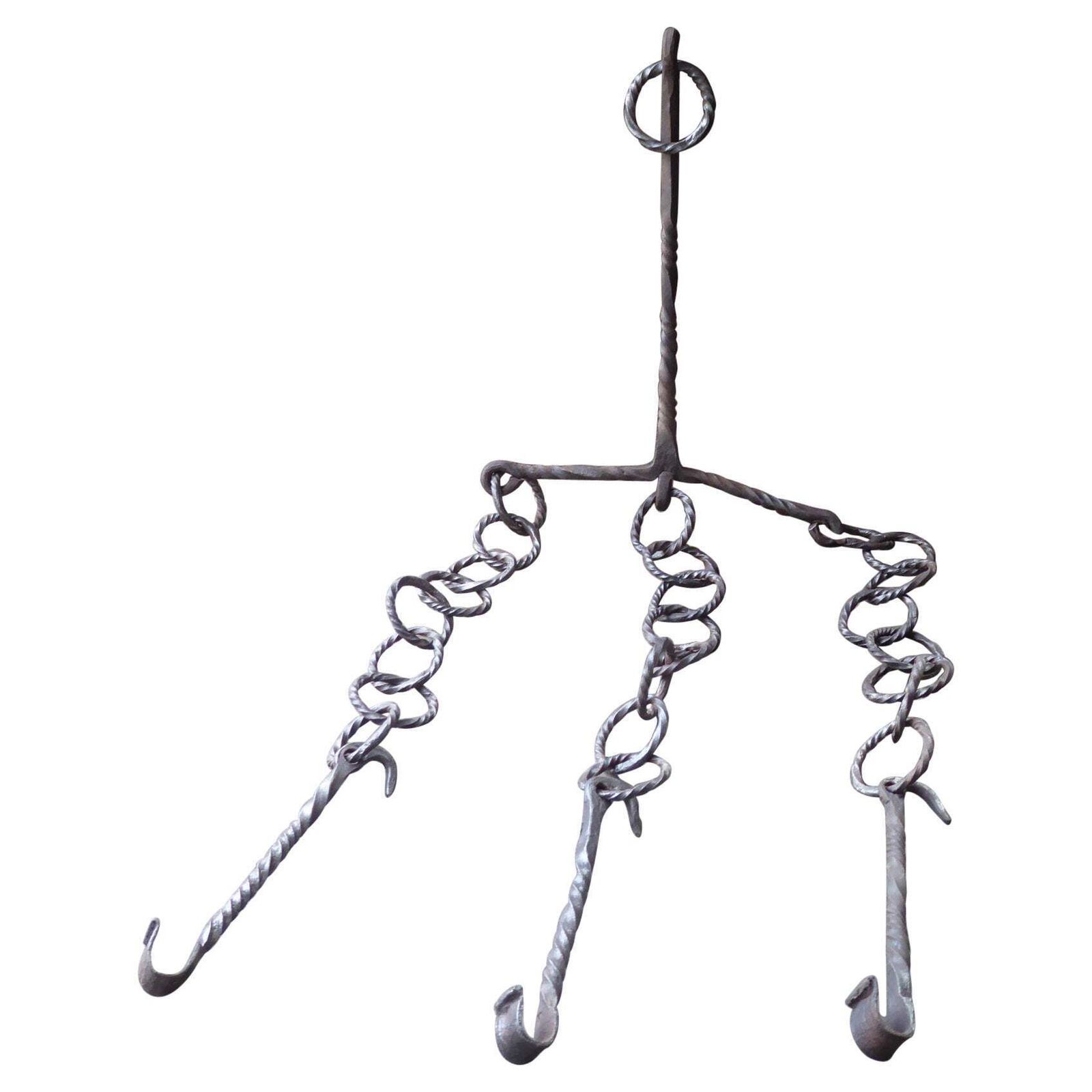 Large 17th Century French Fireplace Trammel Or Hanger